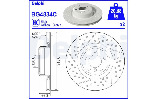 Disque de frein BG4834C Delphi