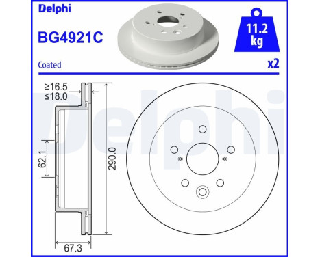 Disque de frein BG4921C Delphi