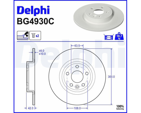 Disque de frein BG4930C Delphi