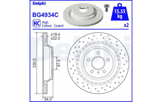 Disque de frein BG4934C Delphi