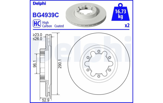 Disque de frein BG4939C Delphi