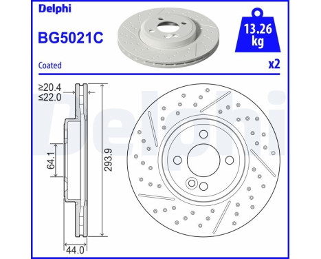Disque de frein BG5021C Delphi