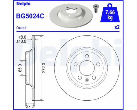 Disque de frein BG5024C Delphi