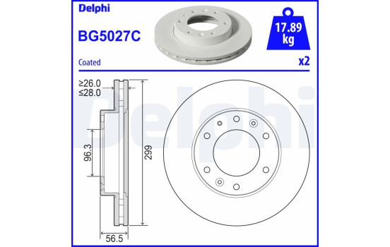Disque de frein BG5027C Delphi
