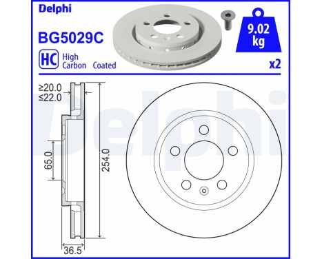 Disque de frein BG5029C Delphi