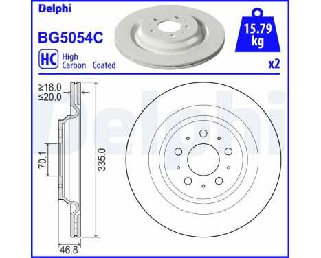 Disque de frein BG5054C Delphi