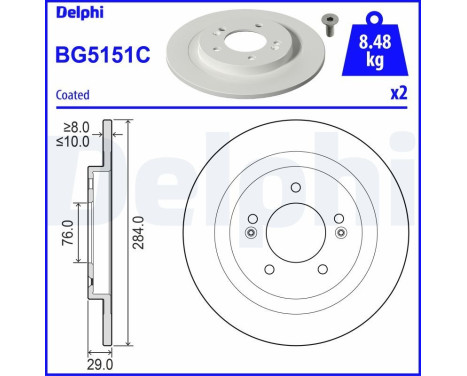 Disque de frein BG5151C Delphi