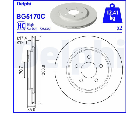 Disque de frein BG5170C Delphi