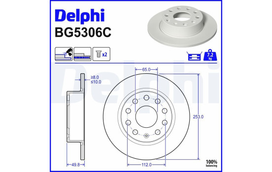 Disque de frein BG5306C Delphi