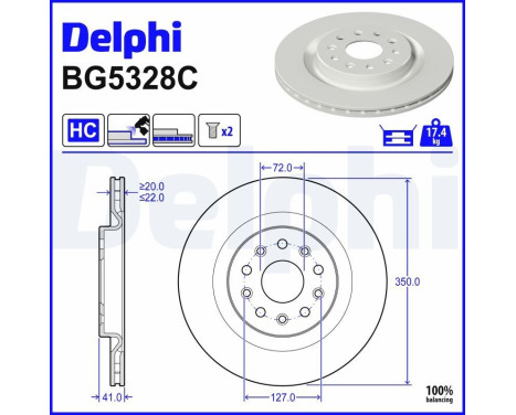Disque de frein BG5328C Delphi
