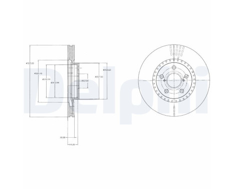 Disque de frein BG9074 Delphi