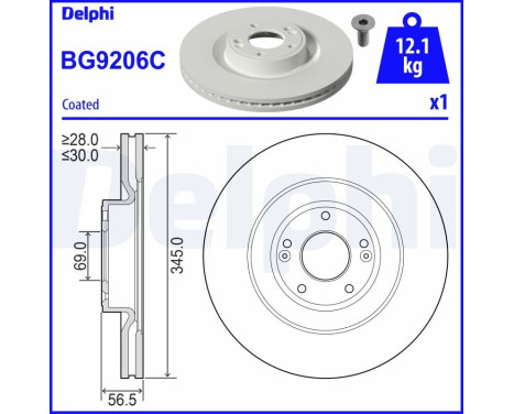 Disque de frein BG9206C Delphi