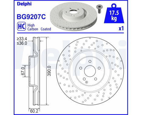 Disque de frein BG9207C Delphi