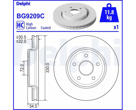 Disque de frein BG9209C Delphi