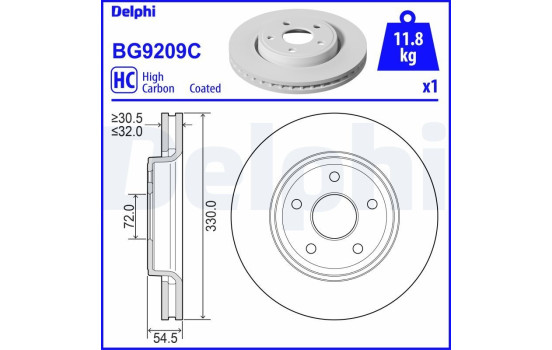 Disque de frein BG9209C Delphi