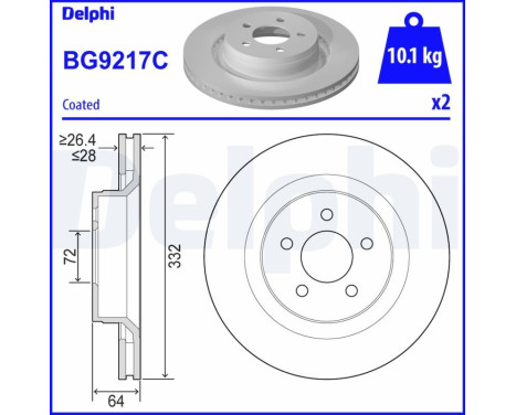 Disque de frein BG9217C Delphi