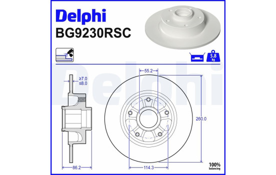 Disque de frein BG9230RSC Delphi