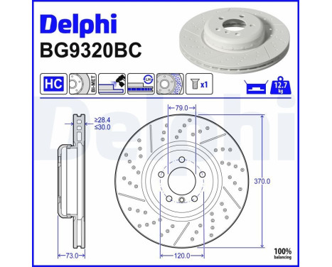 Disque de frein BG9320BC Delphi