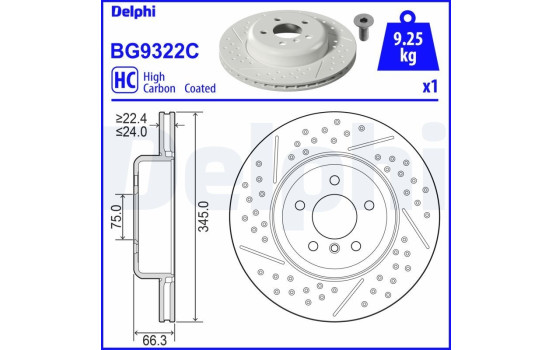 Disque de frein BG9322C Delphi