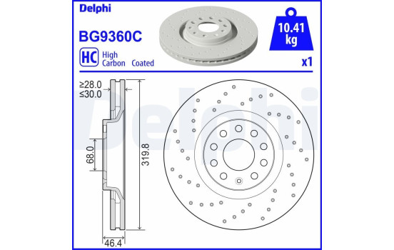 Disque de frein BG9360C Delphi