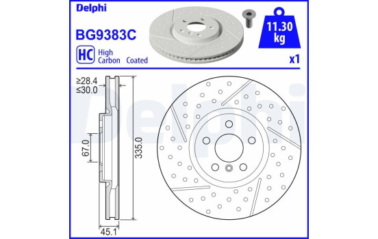 Disque de frein BG9383C Delphi