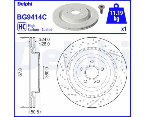 Disque de frein BG9414C Delphi