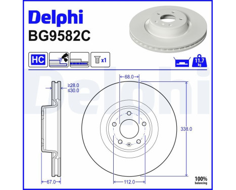 Disque de frein BG9582C Delphi