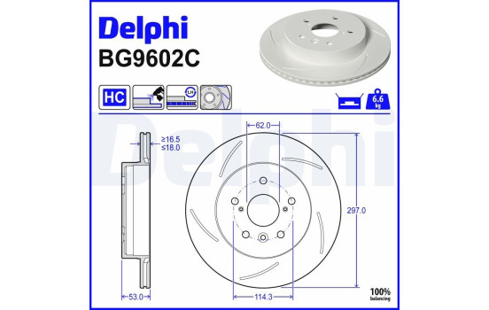 Disque de frein BG9602C Delphi