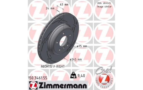 Disque de frein BLACK Z 150.3461.55 Zimmermann, Image 2