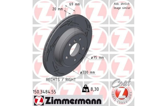 Disque de frein BLACK Z 150.3484.55 Zimmermann, Image 2