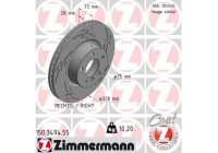 Disque de frein BLACK Z 150.3494.55 Zimmermann