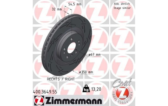 Disque de frein BLACK Z 400.3649.55 Zimmermann, Image 2