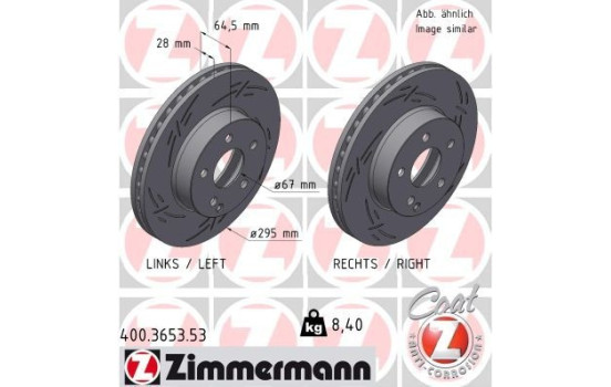 Disque de frein BLACK Z 400.3653.53 Zimmermann, Image 2