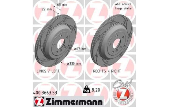 Disque de frein BLACK Z 400.3663.53 Zimmermann, Image 2