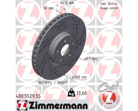 Disque de frein BLACK Z 400.5529.55 Zimmermann