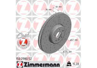 Disque de frein BMW (disque non composite) GAUCHE Coat Z 150.2980.52 Zimmermann