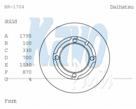 Disque de frein BR-1704 Kavo parts