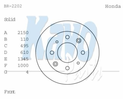 Disque de frein BR-2202 Kavo parts