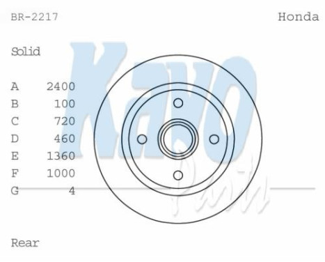Disque de frein BR-2217 Kavo parts