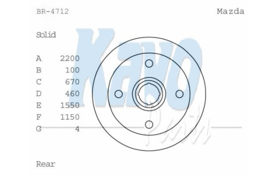 Disque de frein BR-4712 Kavo parts