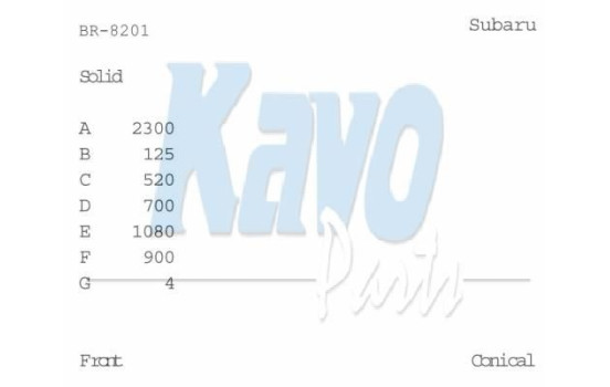 Disque de frein BR-8201 Kavo parts