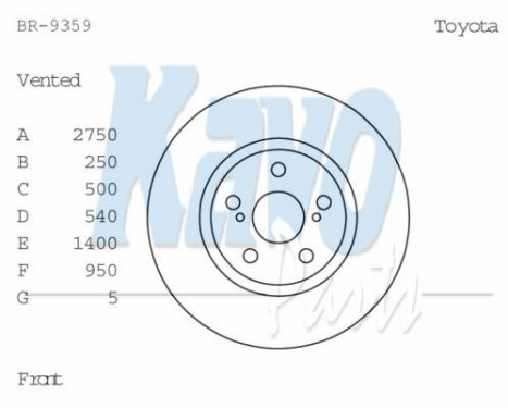 Disque de frein BR-9359 Kavo parts