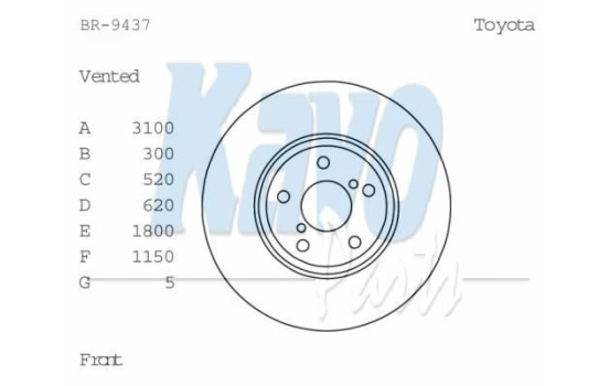 Disque de frein BR-9437 Kavo parts