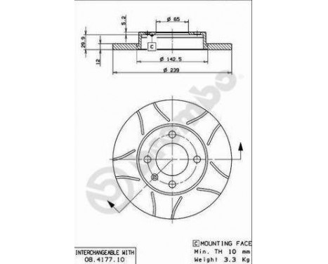 Disque de frein BREMBO MAX LINE 08.4177.75, Image 2