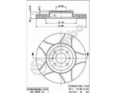 Disque de frein BREMBO MAX LINE 09.4939.75, Image 2