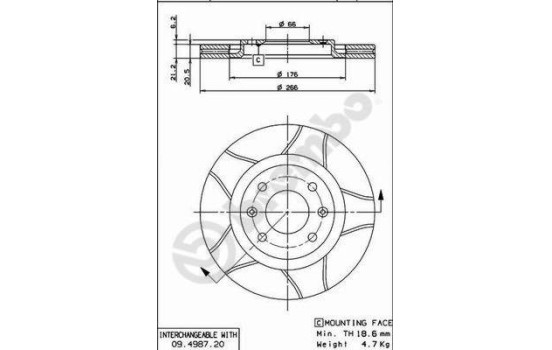 Disque de frein BREMBO MAX LINE 09.4987.76, Image 2
