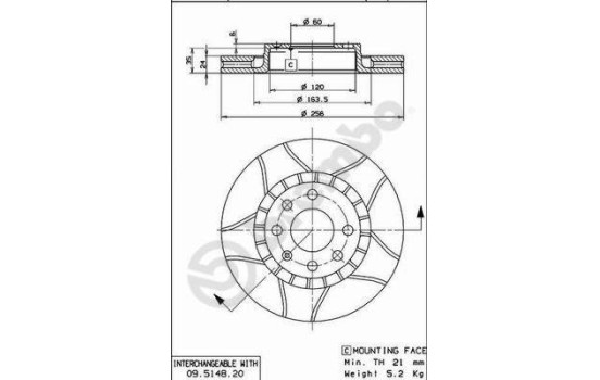 Disque de frein BREMBO MAX LINE 09.5148.76, Image 2