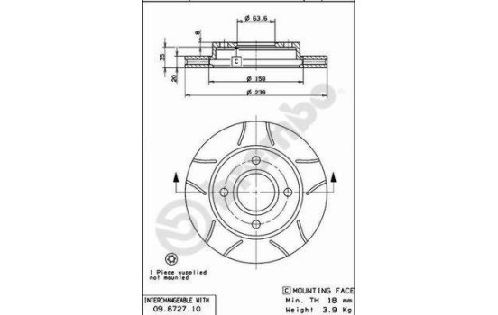 Disque de frein BREMBO MAX LINE 09.6727.77, Image 2