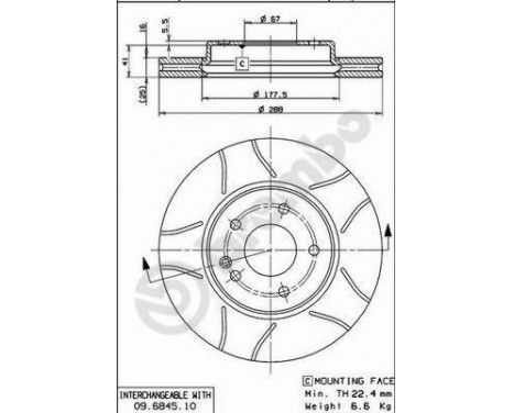 Disque de frein BREMBO MAX LINE 09.6845.75, Image 2