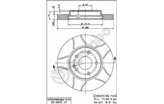 Disque de frein BREMBO MAX LINE 09.6845.75, Image 2